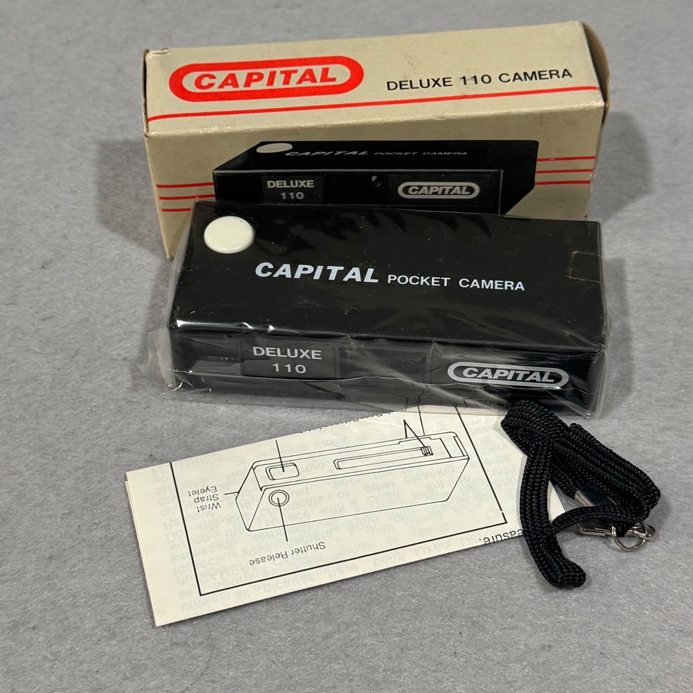 Capital Deluxe 110 Pocket Camera Black Vintage Sealed New Old Stock